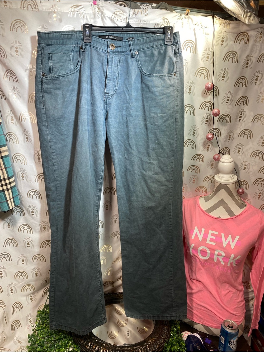 Men's Bootcut Jeans in Slate Blue - DEBLANC